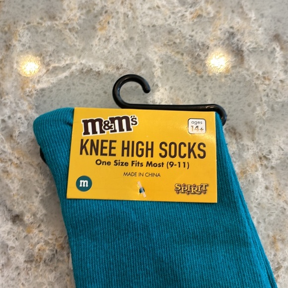 M&M teal knee high socks, One Size Fits most (9-11) - Picture 4 of 4